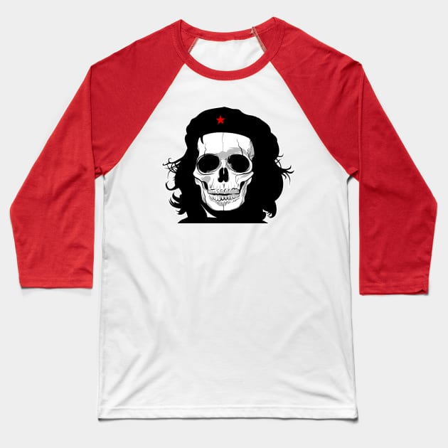 Che Guevara ∆∆∆ Skull Tribute Design Baseball T-Shirt by DankFutura